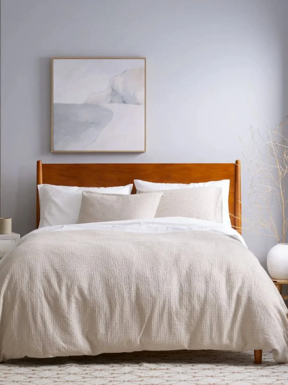 Quince Organic Luxe Honeycomb Duvet Cover Set with Shams King Sand